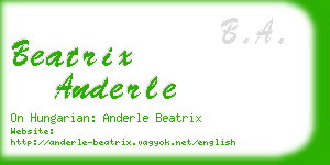 beatrix anderle business card